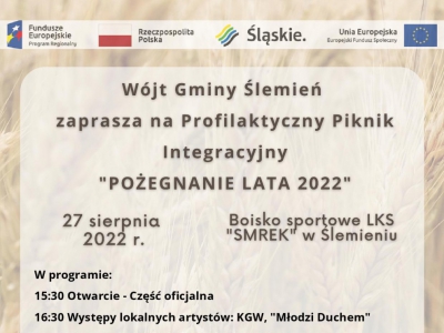 Wójt Gminy Ślemień zaprasza na Profilaktyczny Piknik Integracyjny 