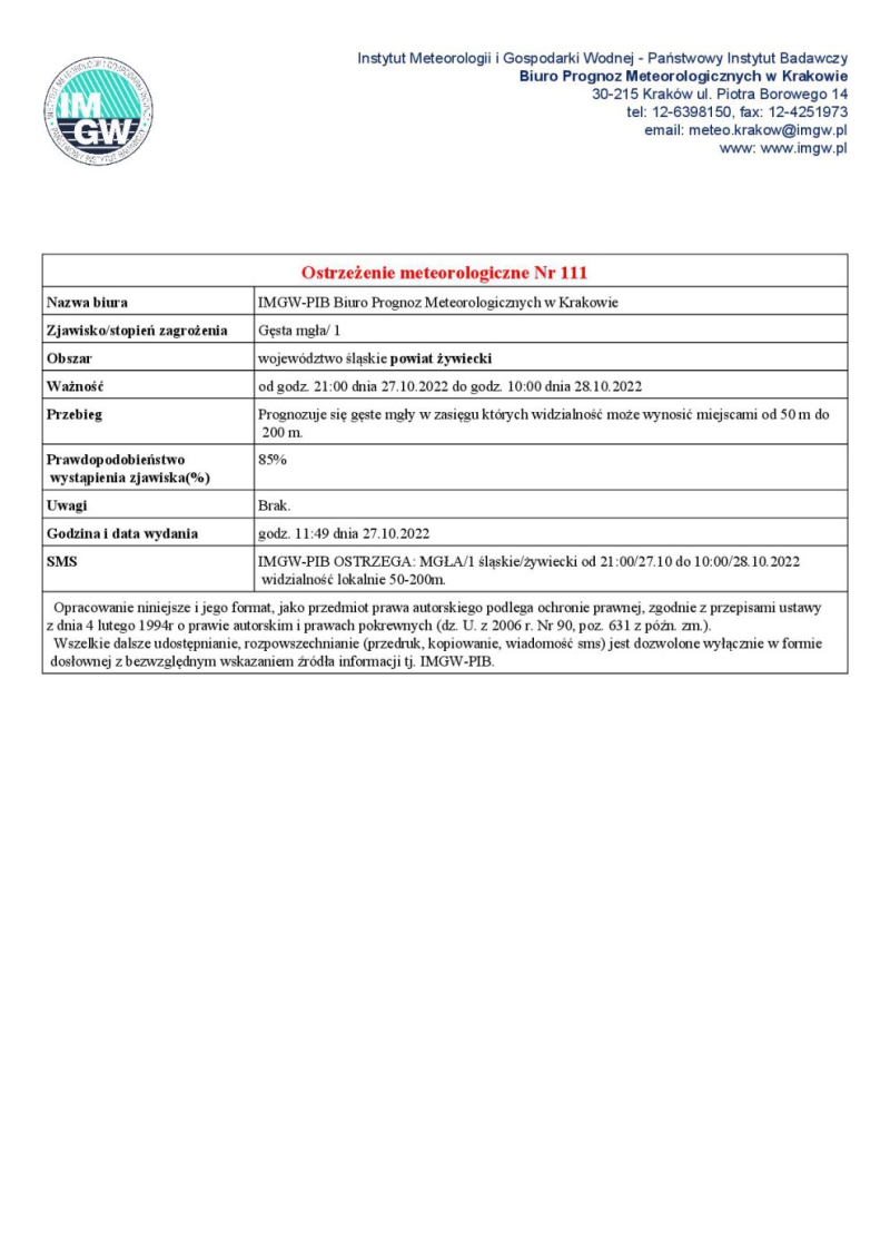 Ostrzeżenie meteorologiczne