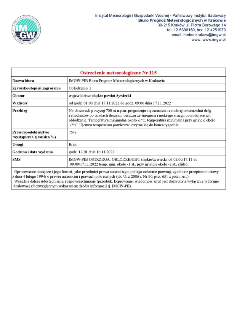 Ostrzeżenie meteorologiczne