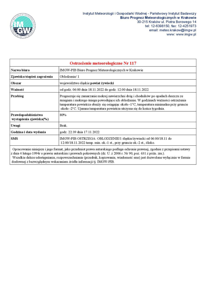 Ostrzeżenie meteorologiczne