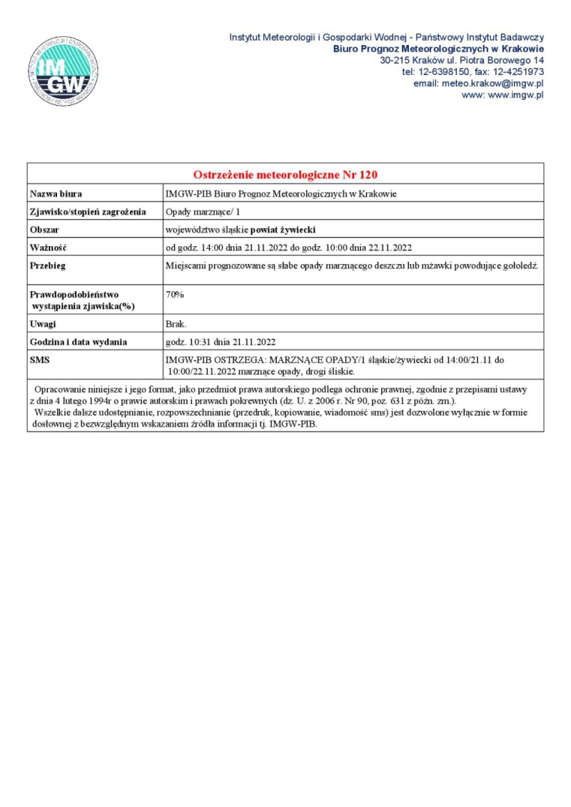 Ostrzeżenie meteorologiczne