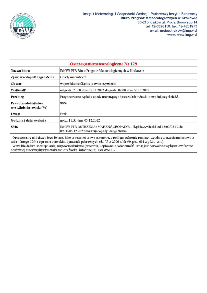 Ostrzeżenie meteorologiczne