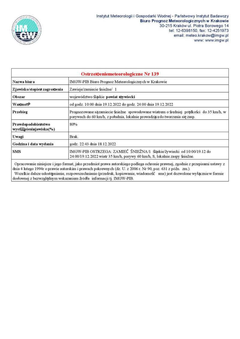 Ostrzeżenie meteorologiczne