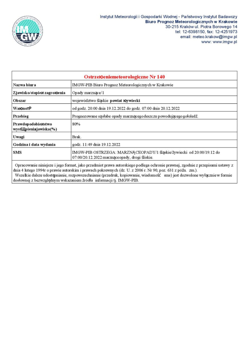 Ostrzeżenie meteorologiczne