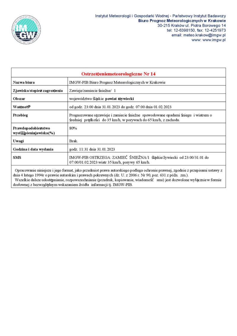 Ostrzeżenie meteorologiczne