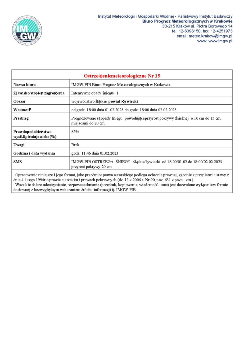 Ostrzeżenie meteorologiczne