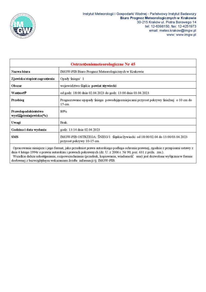 Ostrzeżenie meteorologiczne