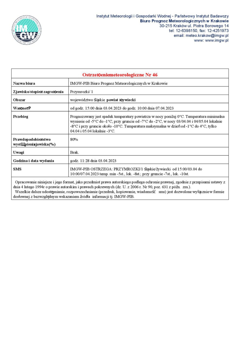 Ostrzeżenie meteorologiczne