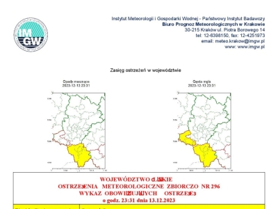 Ostrzeżenie meterologiczne - zdjęcie1