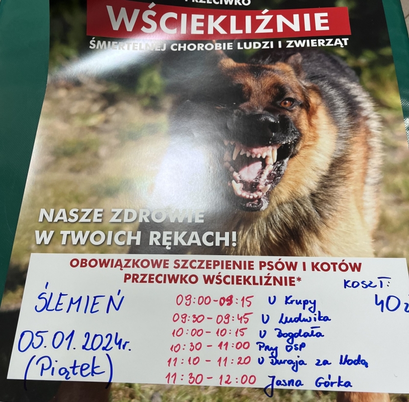 Szczepienia przeciwko wściekliźnie