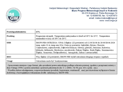 Ostrzeżenie meteorologiczne - zdjęcie1