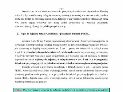 Materiał informacyjny o zasadach przyznawania świadczeń rodzinnych obywatelom Ukrainy przybywającym na terytorium Polski - zdjęcie2