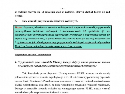 Materiał informacyjny o zasadach przyznawania świadczeń rodzinnych obywatelom Ukrainy przybywającym na terytorium Polski - zdjęcie7