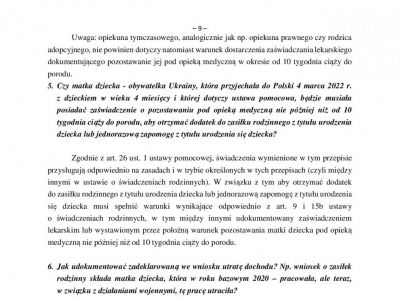 Materiał informacyjny o zasadach przyznawania świadczeń rodzinnych obywatelom Ukrainy przybywającym na terytorium Polski - zdjęcie9