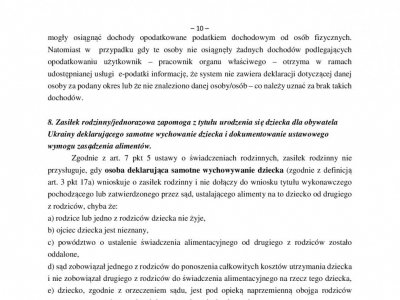 Materiał informacyjny o zasadach przyznawania świadczeń rodzinnych obywatelom Ukrainy przybywającym na terytorium Polski - zdjęcie10