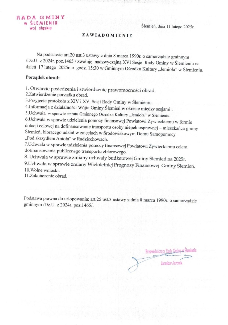 Zawiadomienie