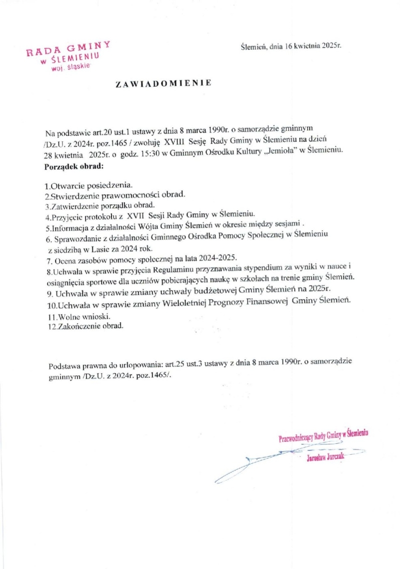 Zawiadomienie