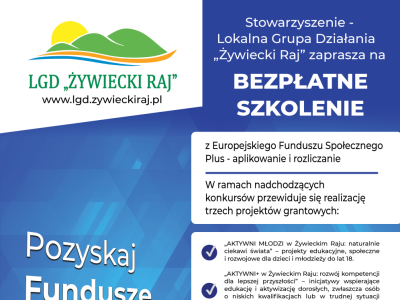 Zaproszenie na bezpłatne szkolenie - Stowarzyszenie Lokalna Grupa Działania 