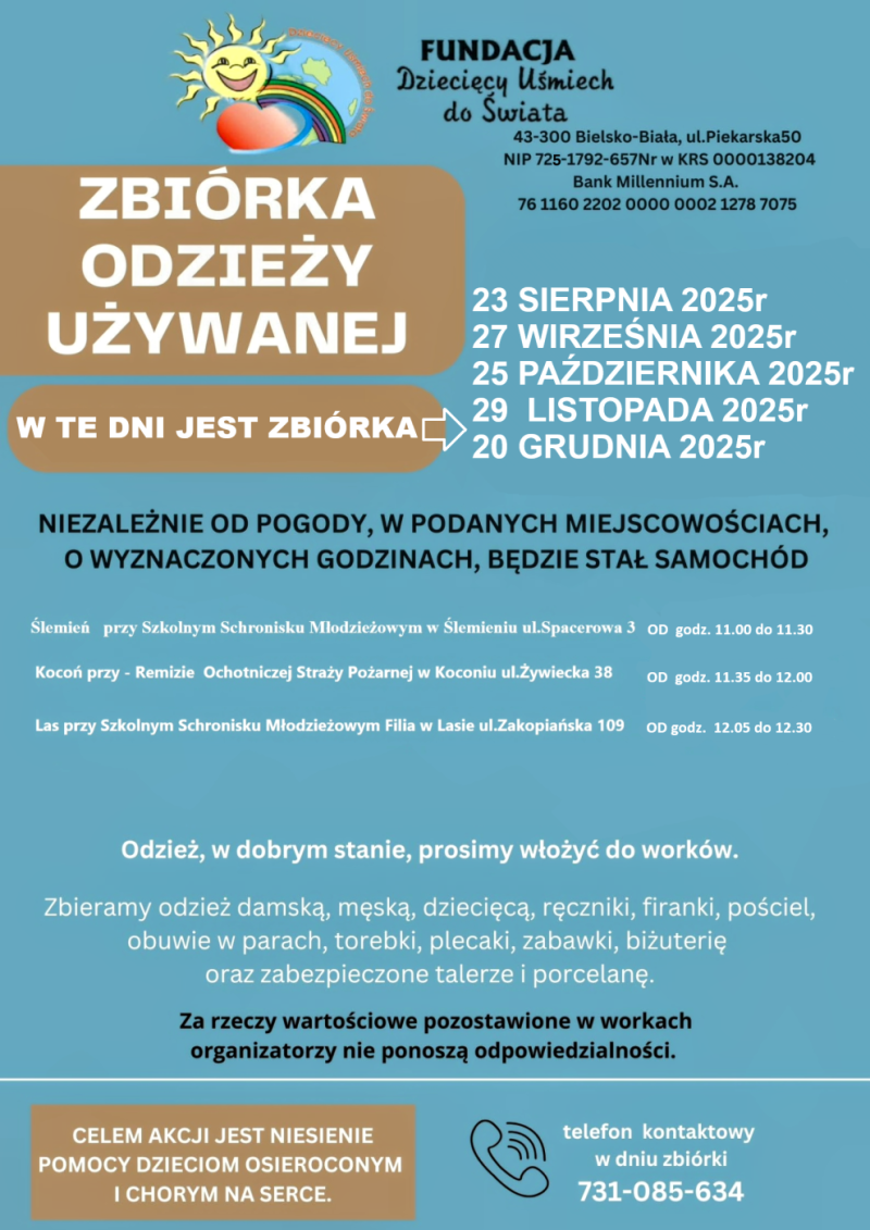 Zbiórka odzieży - 27 września 2025 r.