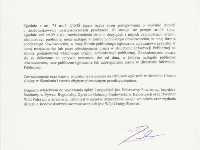 Obwieszczenie o wszczęciu postępowania administracyjnego w sprawie wydania decyzji o środowiskowych uwarunkowaniach - zdjęcie2