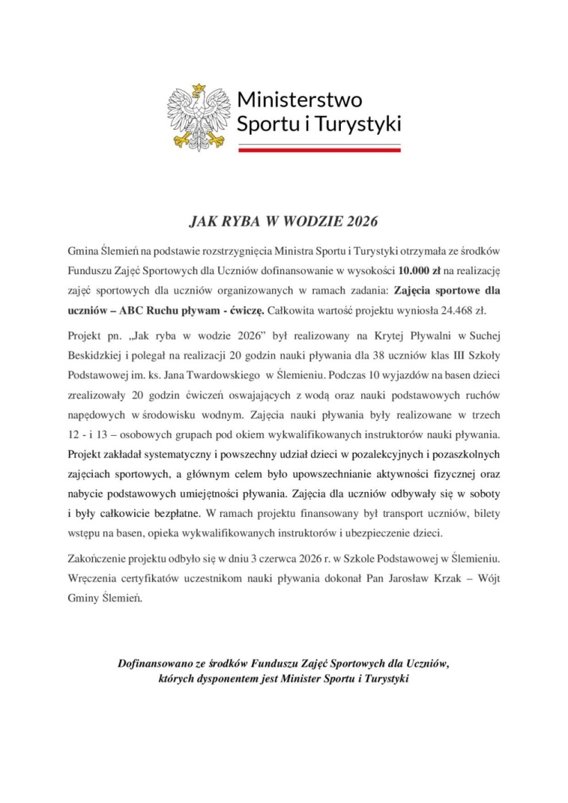 ,,Jak ryba w wodzie 2026''