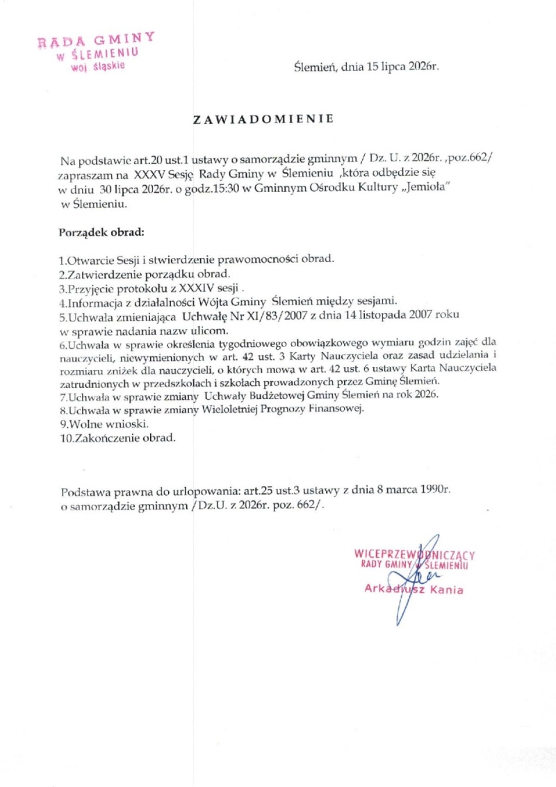 Zawiadomienie