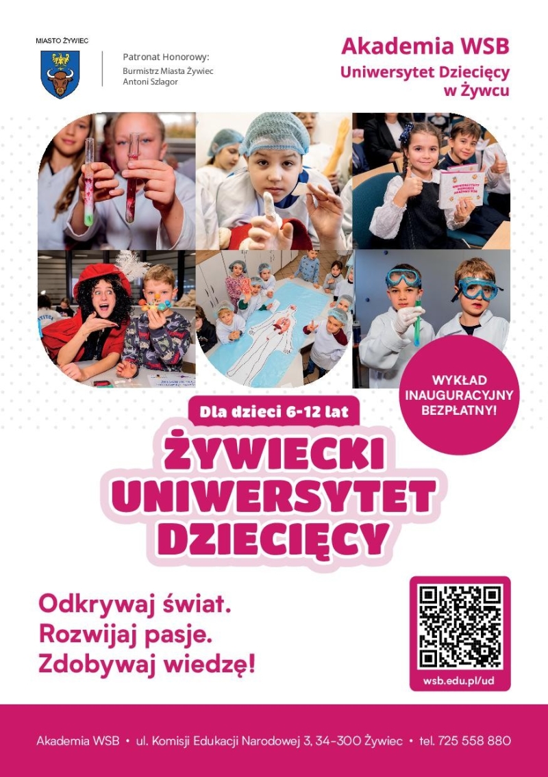 Uniwersytet Dziecięcy Akademii WSB w Żywcu – ruszyła rekrutacja na rok akademicki 2026/2027!