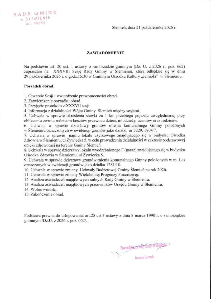Zawiadomienie